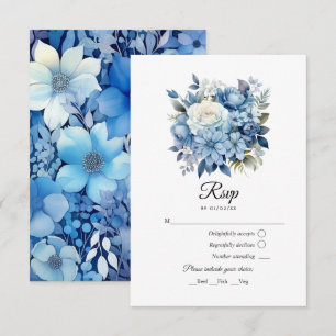 Stofbloem Bruiloft RSVP Kaartje