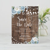 Stofbloem Bruiloft 'Save the Date' Kaart (Staand voorkant)