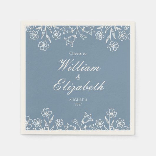 Stofbloem Bruiloft Servet (Voorkant)
