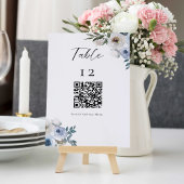 Stofbloem Bruiloft Tafel QR Code Bruiloftsmenu
