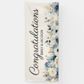 Stofbloem Bruiloft Verlovingsfeest Spandoek (Verticaal)