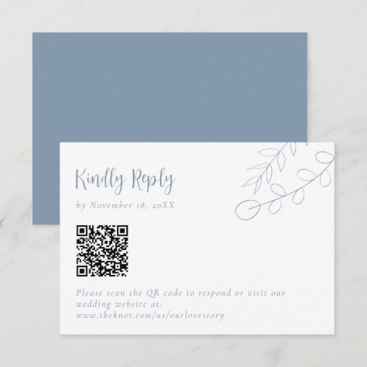 Stofbloem Bruiloft Vriendelijk Antwoord Boho QR Co (Voorkant / Achterkant)