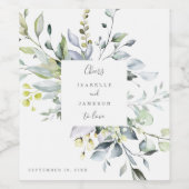 Stofbloem Bruiloft Wijnlabel Wijn Etiket (Enkel label)