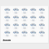 Stofbloem Bruilofts Bruiloftsshower Ronde Sticker (Vel)