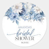 Stofbloem Bruilofts Bruiloftsshower Ronde Sticker (Voorkant)