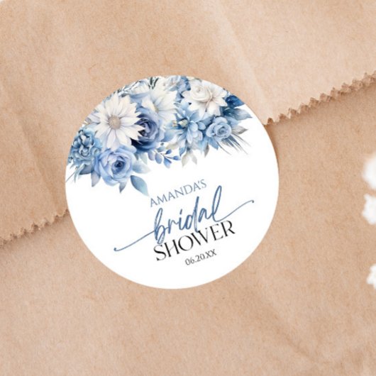 Stofbloem Bruilofts Bruiloftsshower Ronde Sticker