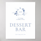 Stofbloem Bruilofts Dessert Bar Bord Poster (Voorkant)