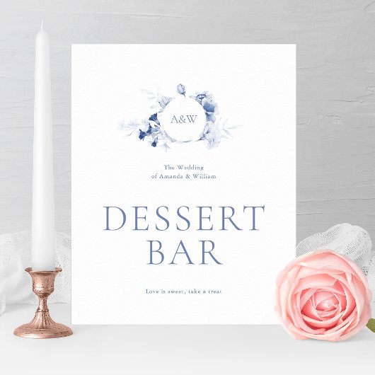 Stofbloem Bruilofts Dessert Bar Bord Poster