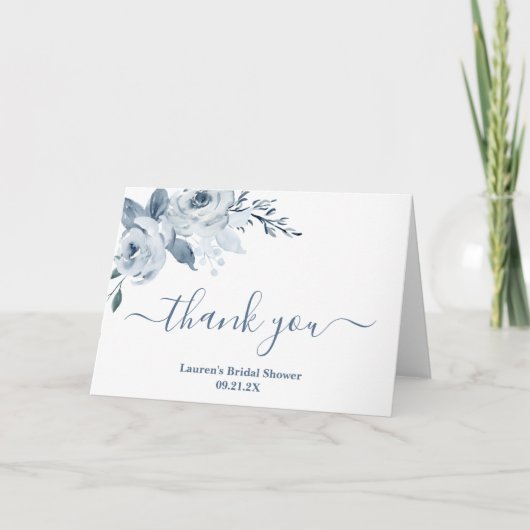 Stofbloem bruiloftsborrel bedankkaart (Voorkant)