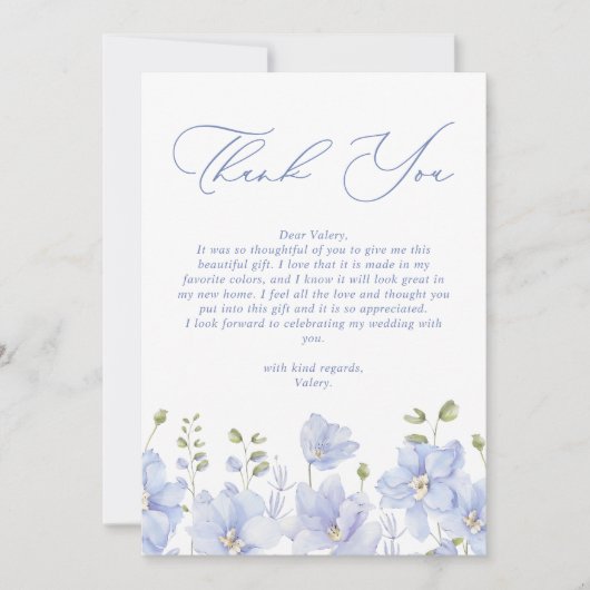 Stofbloem Bruiloftsfeest Bedankkaart (Voorkant)