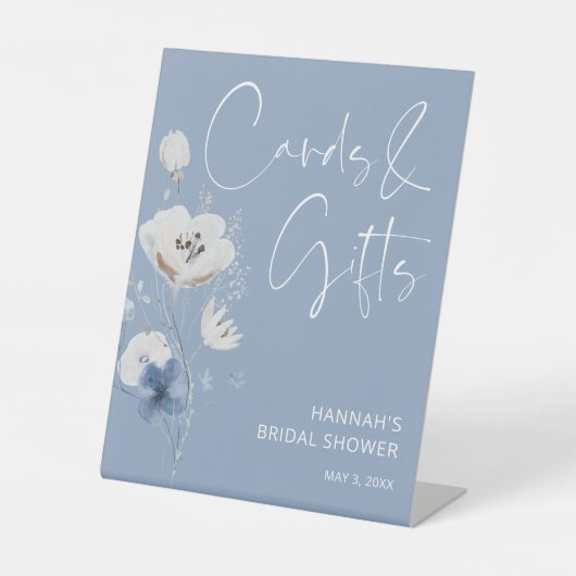 Stofbloem Bruiloftsfeest Kaarten en Cadeaus Reclamebord Met Voetstuk (Voorkant)