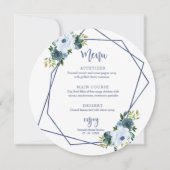 Stofbloem Bruiloftsontbijt Ronde Menu Kaart (Voorkant)