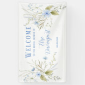 Stofbloem Bruiloftsontvangst in Stofblauw Spandoek (Verticaal)