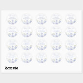 Stofbloem Bruiloftsontvangst Ronde Sticker (Vel)