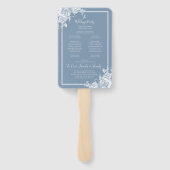Stofbloem Bruiloftsprogramma Handwaaier (Achterkant)