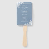 Stofbloem Bruiloftsprogramma Handwaaier (Voorkant)