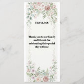 Stofbloem Bruiloftsprogramma kaart (Achterkant)