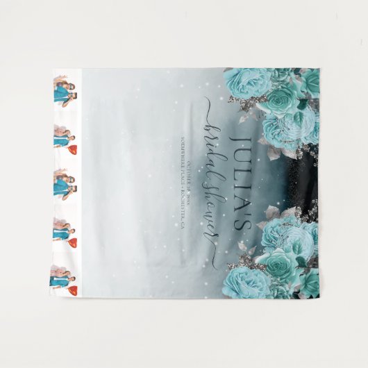 Stofbloem Bruiloftsshower Foto Wandkleed (Voorkant (horizontaal))