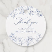 Stofbloem Chinoiserie Bruiloftsfeest  Bedankjes Labels (Voorkant)