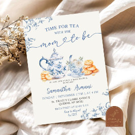 Stofbloem Chinoiserie Thee Baby Shower Feestje Kaart