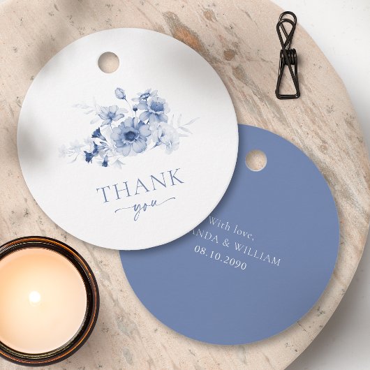 Stofbloem "Dank je" Bedankjes Labels