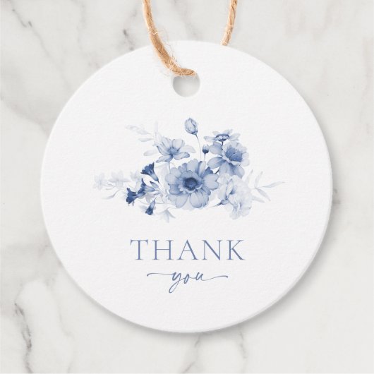 Stofbloem "Dank je" Bedankjes Labels (Voorkant)