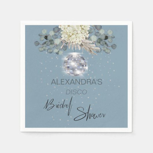 Stofbloem Disco Bal Bruiloftsfeest Servet (Voorkant)