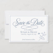 Stofbloem Elegant Schrift Save the Date (Voorkant)