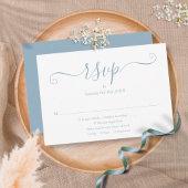 Stofbloem Elegant Script Bruiloft RSVP Kaartje