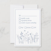 Stofbloem Elegant Script Trouw RSVP Kaartje (Voorkant)