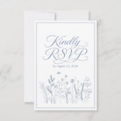 Stofbloem Elegant Script Trouw RSVP Kaartje (Achterkant)