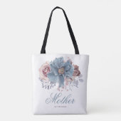Stofbloem Elegant Trouwfeest in Stofblauw en Mauve Tote Bag (Achterkant)