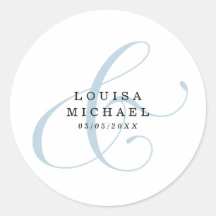 Stofbloem Elegante Ampersand Bruiloft Ronde Sticker