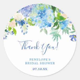 Stofbloem Elegante Bloem Calligrafie Bedankt  Ronde Sticker