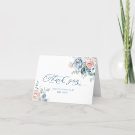 Stofbloem elegante bruiloft dank je bedankkaart