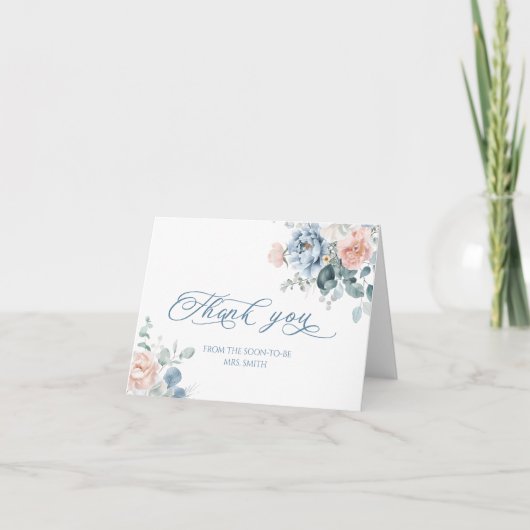 Stofbloem elegante bruiloft dank je bedankkaart (Voorkant)