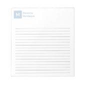 Stofbloem Elegante Chic Modieus Monogram Voering Notitieblok (Voorkant)