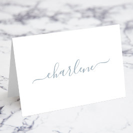 Stofbloem Elegante Handtekening Naam Plaatskaarten Kaart
