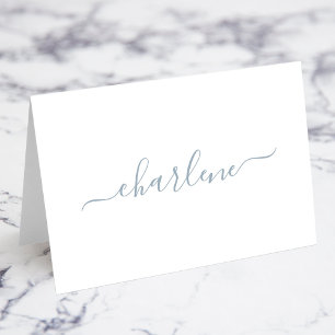 Stofbloem Elegante Handtekening Naam Plaatskaarten Kaart