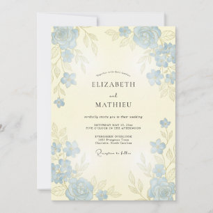 Stofbloem Elegante Rozen Bruiloft Kaart