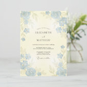Stofbloem Elegante Rozen Bruiloft Kaart (Staand voorkant)