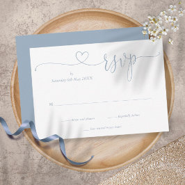 Stofbloem Elegante Script Hart Eenvoudig RSVP Kaartje