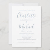 Stofbloem Elegante Script QR Code Foto Bruiloft Kaart (Voorkant)