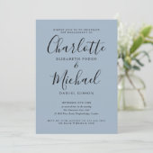 Stofbloem Elegante Script Verloving Feest Kaart (Staand voorkant)