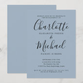 Stofbloem Elegante Script Verloving Feest Kaart (Voorkant / Achterkant)