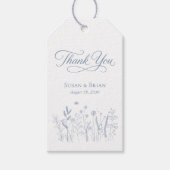 Stofbloem Elegante Trouw Dank Je Cadeaulabel (Voorkant)
