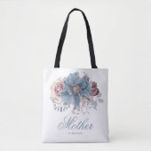 Stofbloem Elegante Trouw in Stofblauw en Mauve Tote Bag (Voorkant)