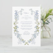 Stofbloem Elegante Tuin Vintage Bruidsfeest Menu (Staand voorkant)