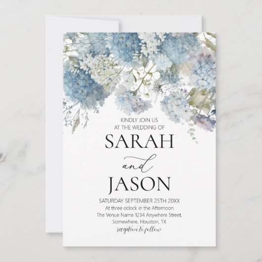 Stofbloem Elegante Tuinbruiloft Kaart (Voorkant)