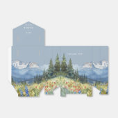 Stofbloem Elegante Waterverf Berg Bruiloft Bedankdoosjes (Uitgevouwen)